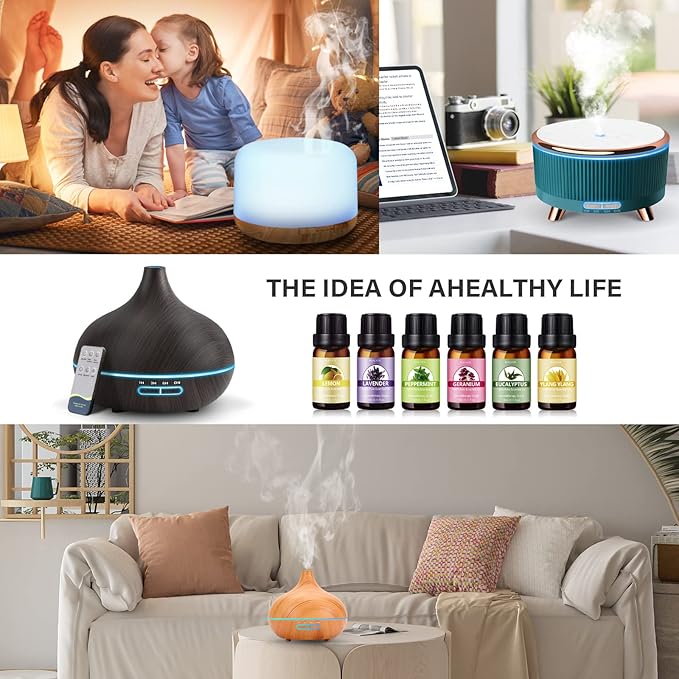 Essential Oil Set - Perfect for Diffuser, Massage, Soap, Candle, Bath Bombs Making, 60x10ml(0.33fl.oz)