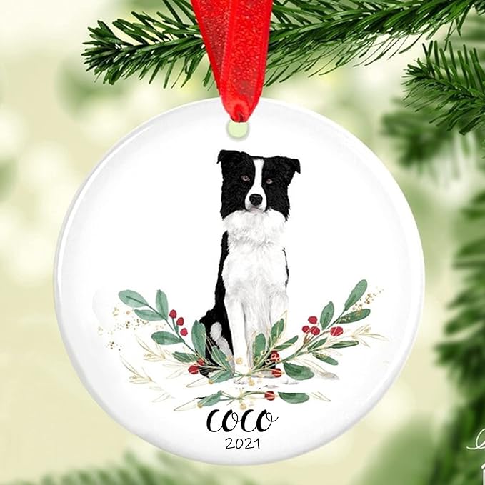 Border Collie Christmas Ornaments - Border Collie Keepsake - Border Collie Ornament - Border Collie Memorial - Forever in Our Hearts