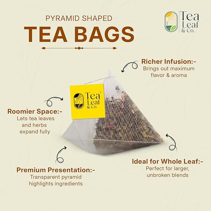 Tealeaf & Co. Honey Lemon Green Tea with Lemon & Honey Extract, Lemongrass, Licorice & Chamomile - Organic Green Tea Bags with Fresh Herbs and Spices - 100 Teabags (7.055oz/200gm)