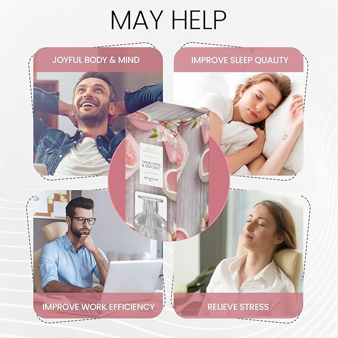 Brooklyn Fragrance Co. Spring Spa- Long Lasting Scented Aroma Diffuser – Pink Blossom & Sea-Salt Air Freshener for Home- Fragrance Diffuser for a Large Room - 100ML