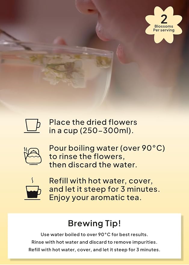 Korean Food, KKOKDAM Original Marigold Flower Tea, Decaf Floral Blend, Fully Natural Flowers, No Caffeine, Sugar Free, Zero Calories, Made in Korea,10g