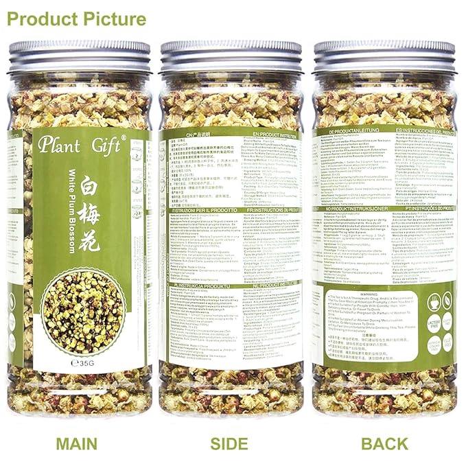 Plant Gift White Plum Blossom Tea Dried Flower Tea, Plum Green Tea Loose Health Tea Herbal Green Plum Bossom Tea 35g