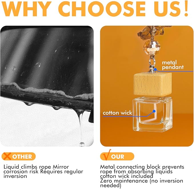 Car Air Freshener Hanging Teakwood, Essential Oil Diffuser for Car, air Fresheners for Men,2 Pack