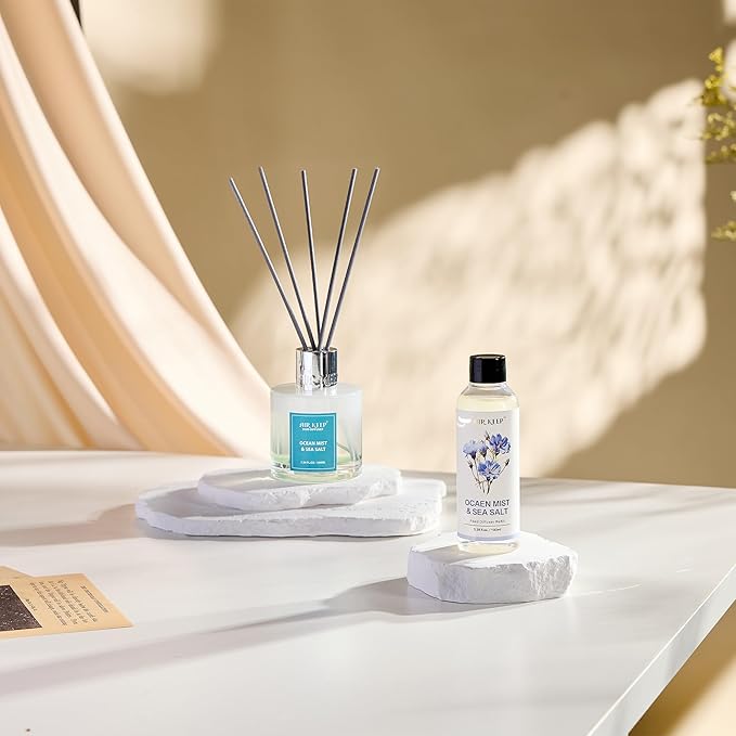 Airkeep Reed Diffuser Oil Refill/Ocean Mist&Sea Salt/3.38oz(100ml/1 Pack/Scented Oil Refill for Reed Diffuser Home Fragrance for Bedroom, Bathroom Office Home Decor