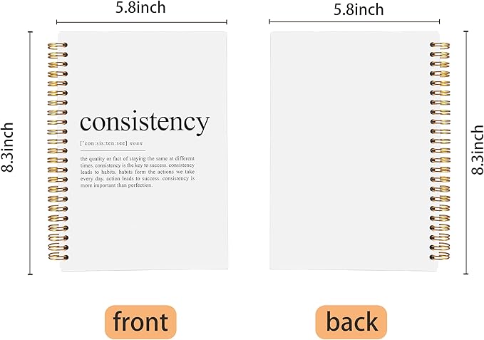 Consistency Definition Inspirational Notebook, Motivational Journal for Work, Inspirational Gifts for Coworkers Women Men, Inspiring Spiral Notebooks 5.5x8.3 Inch