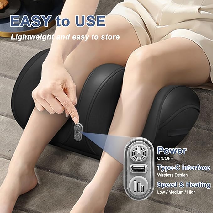 Christmas Gifts for Women Men,White Elephant Gifts,Shiatsu Foot Massager with Heat,Deep Tissue Foot & Calf Massager with Massage Roller for Pain Relief(Cord-Free)