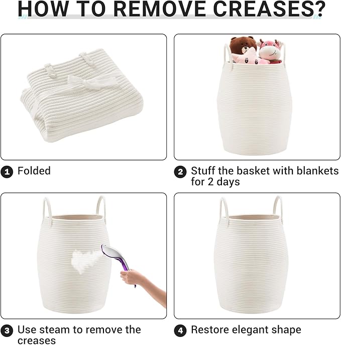 105L Extra Large Laundry Hamper Basket by Fiona's magic, Woven Tall Clothes Hamper for Storage Blanket, Toys and Dirty Cothes in Bedroom and Living Room Organizer, Beige