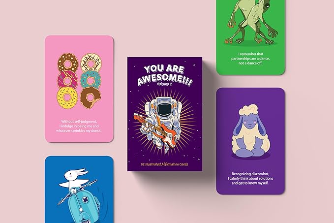 You Are Awesome! Volume 2 Fun Illustrated Positive Affirmation Cards. 52 Daily Inspirational and Motivational Messages with light hearted and awesome Illustrations. Fun Self Help for lifes daily journey.