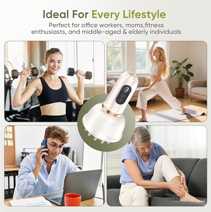 Body Sculpting Machine — Lymphatic Drainage Massager & Anti Cellulite Massage Tool,with Microcurrent, Light Heat & Vibration for Legs, Arms & Belly, Body,Helps Reduce Stretch Marks & Cellulite