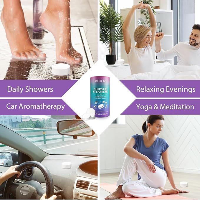 Shower Steamers Aromatherapy, Premium Long-Lasting Shower Bombs, 8 Natural Scented Shower Tablets, Individually Foil Packaged for Freshness