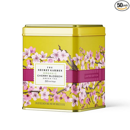 Life Plus Style Gourmet The Secret Garden Organic Cherry Blossom Green Tea 50 Tea Bags Sakura Sugar Free Rich in Antioxidants Supports Heart Health Boosts Immunity Promotes Healthy Skin and Hair