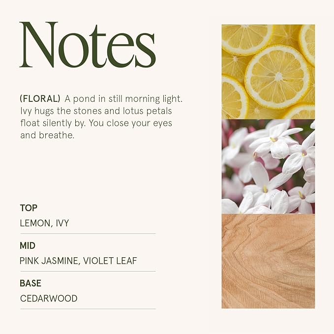 LA JOLIE MUSE Jasmine du Lotus Scented Candles - Ivy, Jasmine, Cedarwood | 10 oz Natural Soy Wax | 55 Hours Clean Burn | Floral Scented Candle | Gift-Ready for Hosts & Gatherings