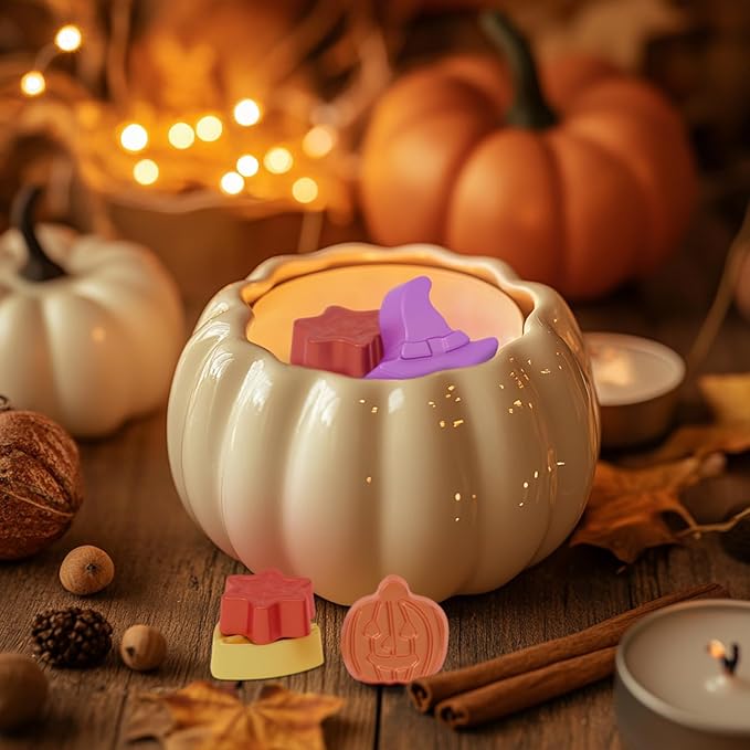 SALKING Halloween Scented Wax Melts, Fall Soy Wax Melts Gift Set, Wax Cubes/Tarts for Warmer - Pumpkin Pie, Caramel Apples, Candy Corn, Vanilla, Snickerdoodle, Apple Cider, Cinnamon, Harvest Spice