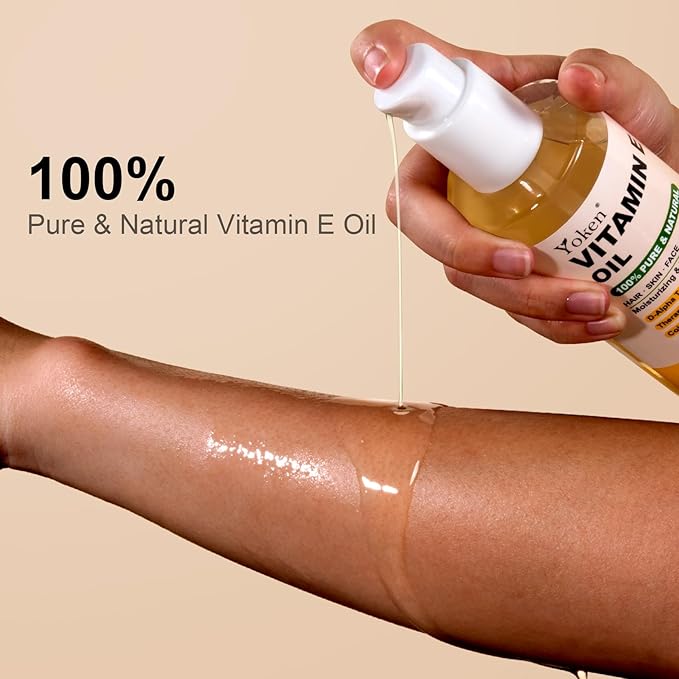 Vitamin E Oil 8 Fl Oz Organic Vitamin E oil for Skin Vitamine oils for Scars Hair,Face,Nail,Scalp Perfect Bath and Body Oil Cold Pressed Hexane Free Non-GMO Gluten Free Formula