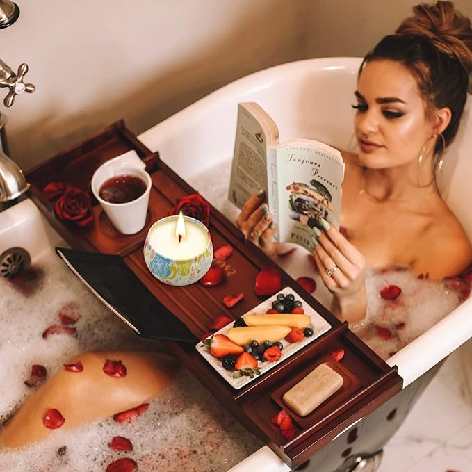 Scented Candles Gift Sets, Soy Wax 4.4 oz Portable Travel Tin Candles Women Birthday Gift Stress Relief Sweet Fragrance Home Aromatherapy Candle Set 4 Pack