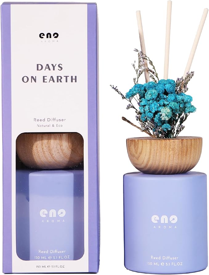 Reed Diffuser Set with Really Dried Flowers, Essential Oils Scented Diffuser with Sticks, Air Fresheners Home Fragrance for Bathroom Shelf Decor & Gift, 5.1oz / 150ml