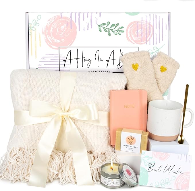 Self Care Get Well Soon Gifts for Women - Care Package Birthday Set Box for Women, Sympathy Gifts Inspirational Thank Thinking of You Basket Christmas Gift for Her Mom Girlfriend Wife Grandma Friend