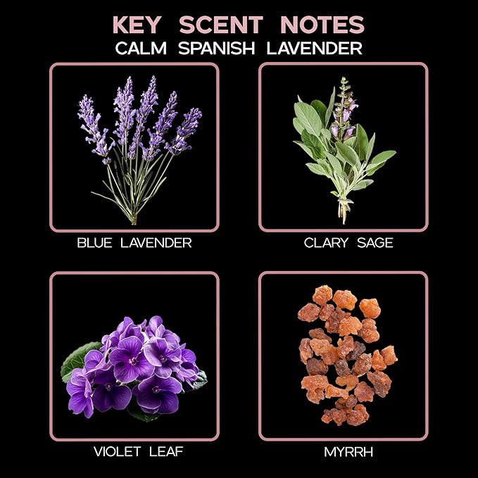 LOVSPA Calm Spanish Lavender Diffuser Oil - Luxury Essential Oils for Diffuser Refill & Air Freshener Room Spray - Long-Lasting & Natural Home Fragrance, Scented Oil for Diffusers, USA Made, 4oz