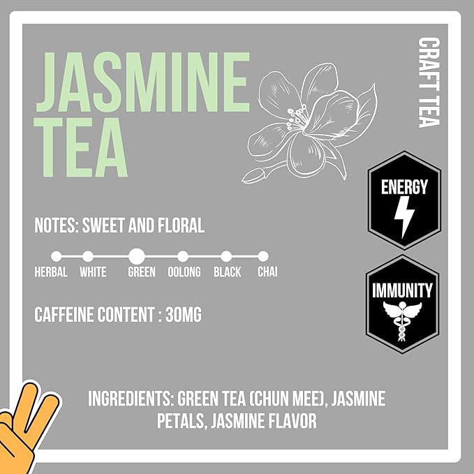 Revival Tea Company Jasmine Tea - Green Tea Blend with Jasmine Petals - Loose Leaf 6 Ounces