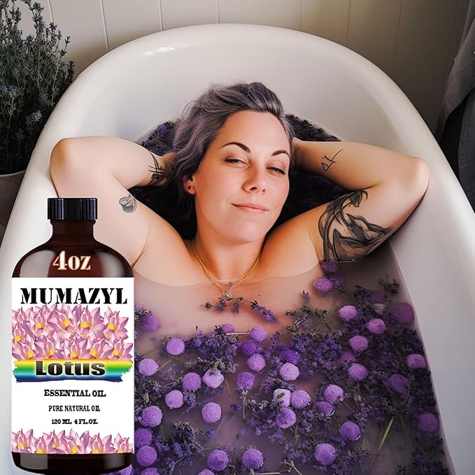 Lotus Essential Oil, Lotus Oil 4 Fl Oz 120ML for Diffuser Humidifier Yoga Cleaning DIY Candle Soap Making Essential Oils