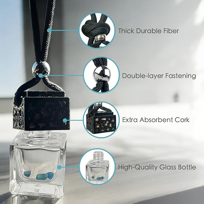 Innergy Pisces Zodiac Crystal Infused Car Air Freshener - Portable 8 ml. Hanging Essential Oil Diffuser for Vehicle, Long-Lasting Fragrance, Eco-Friendly Design, Freshness On The Go!