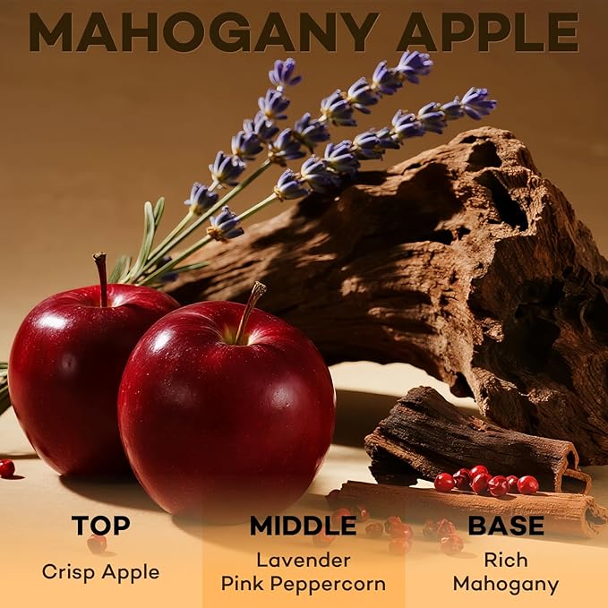 Car Air Freshener Diffuser 2 Pack Hanging,Mahogany Apple Car Air Freshener for Women 45+ days Long Lasting Fragrance Made in USA