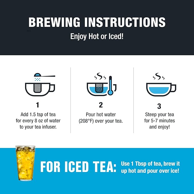 Tiesta Tea - Meyer Lemon Zest, Loose Leaf, Zesty Lemon Herbal Tea, Premium Caffeine-Free Blend, Makes Hot or Iced & Up to 25 Cups, 2oz Resealable Pouch