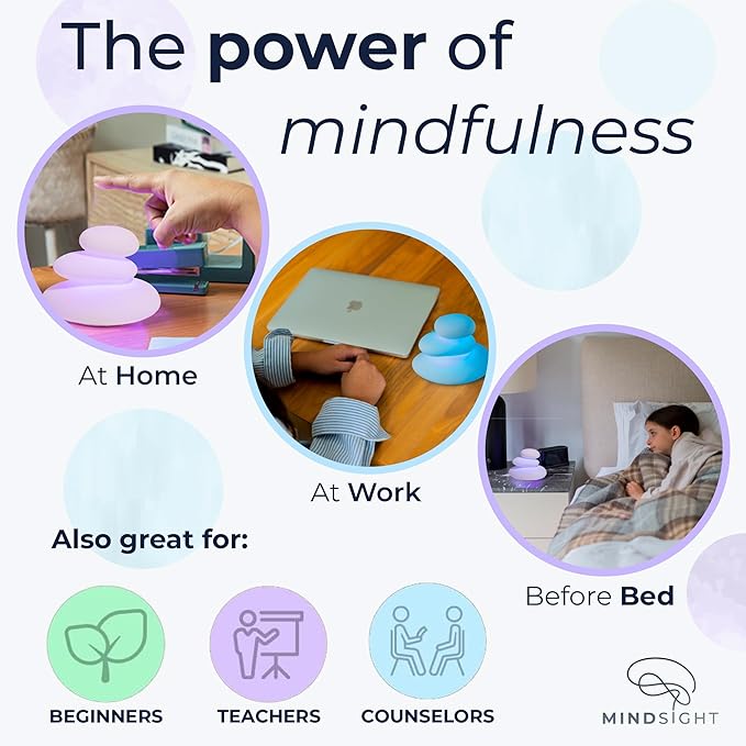 Mindsight 'Breathing Buddha' Guided Visual Meditation Tool for Mindfulness | Slow Your Breathing & Calm Your Mind for Stress & Anxiety Relief | Perfect for Adults & Kids | Relaxing Self Care Gift