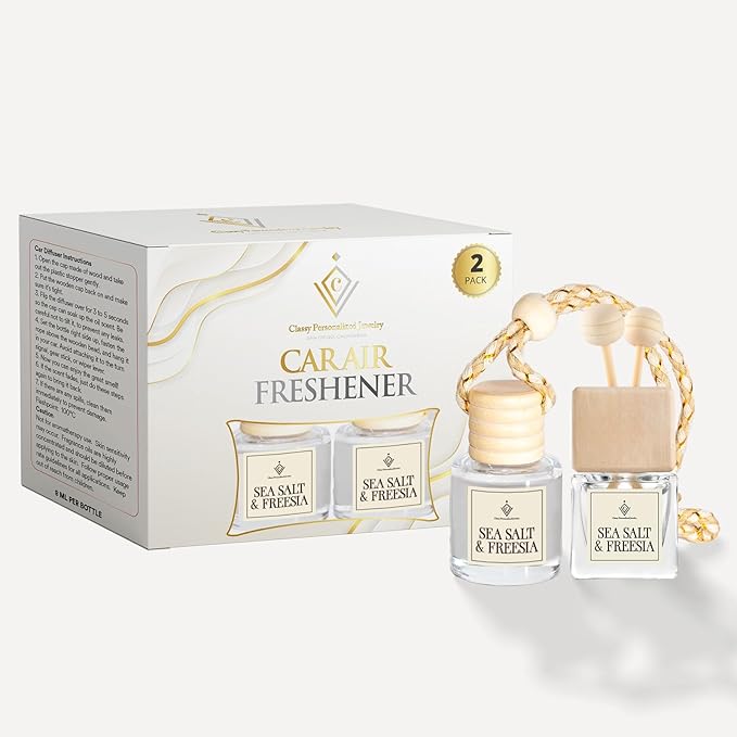 Car Air Freshener Hanging, Essential Oil Diffuser for Car, Long Lasting Air Freshener For Women, 2 Pack,Made in USA