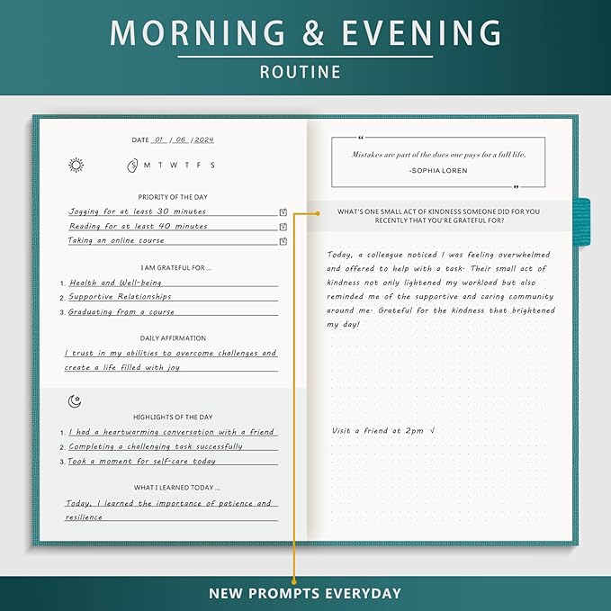 Self-Mastery Journal for Men - Gratitude and Productivity Journal for More Happiness, Positivity, Growth, Mindfulness, Self Care and Reflection - Guided Inspirational Journals for Men & Women