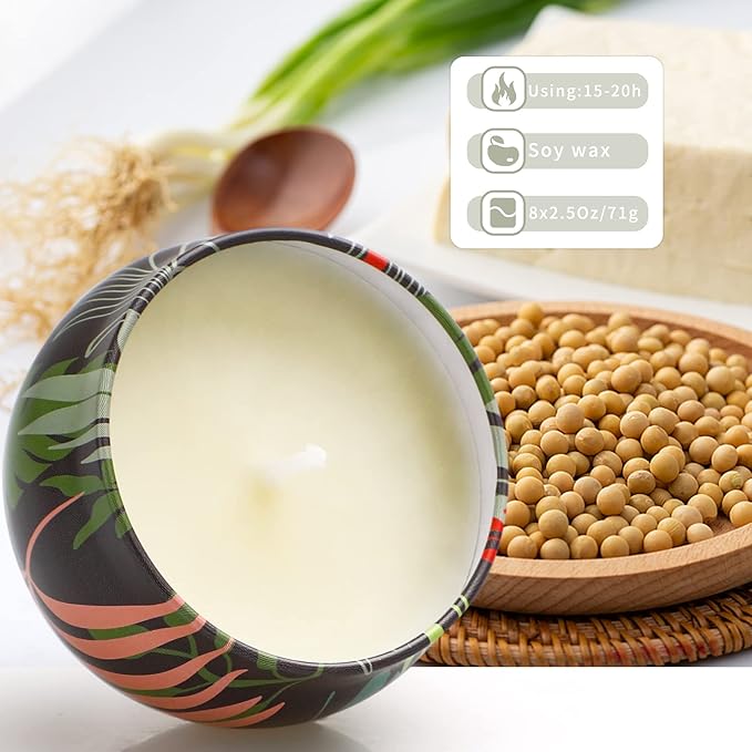 8 Pack Aromatherapy Candle Sets, Soy Wax Jar Candles Sets Gifts for Women, Long Lasting Scented Candles, Candles for Home Scented Ideal for Yoga, Meditation, Spa, Birthday, Christmas Gifts for Home