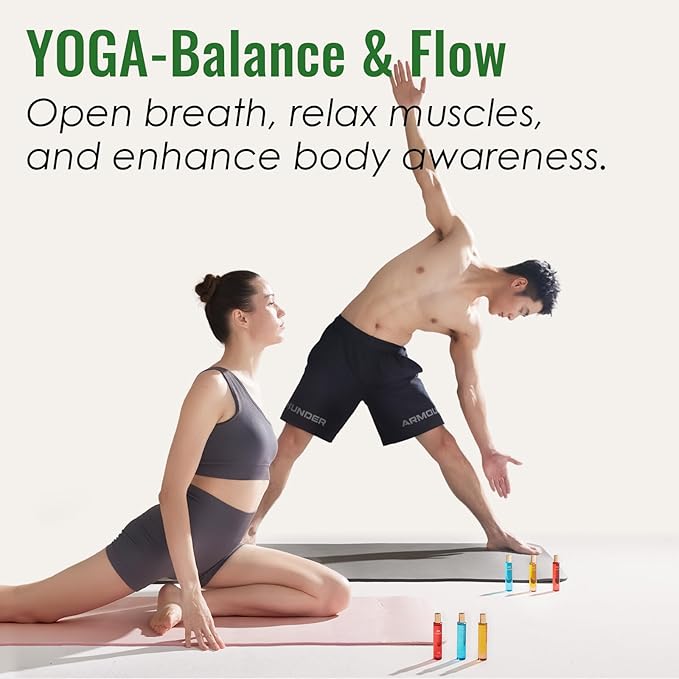 MATRUM Five Element Essential Oil Roll-On Set – 100% Pure Aromatherapy Blend for Stress Relief, Anxiety Ease, Relaxation & Sleep Support, Circulation & Balance, Self-Care Gift, 2.5 Fl Oz