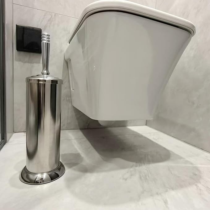 Brushed Nickel Toilet Bowl Brush with Holder, Durable Bathroom Cleaning Tool, Modern Design for Easy Toilet Maintenance, Bathroom Cleaner Brush for Efficient Cleaning and Hygiene