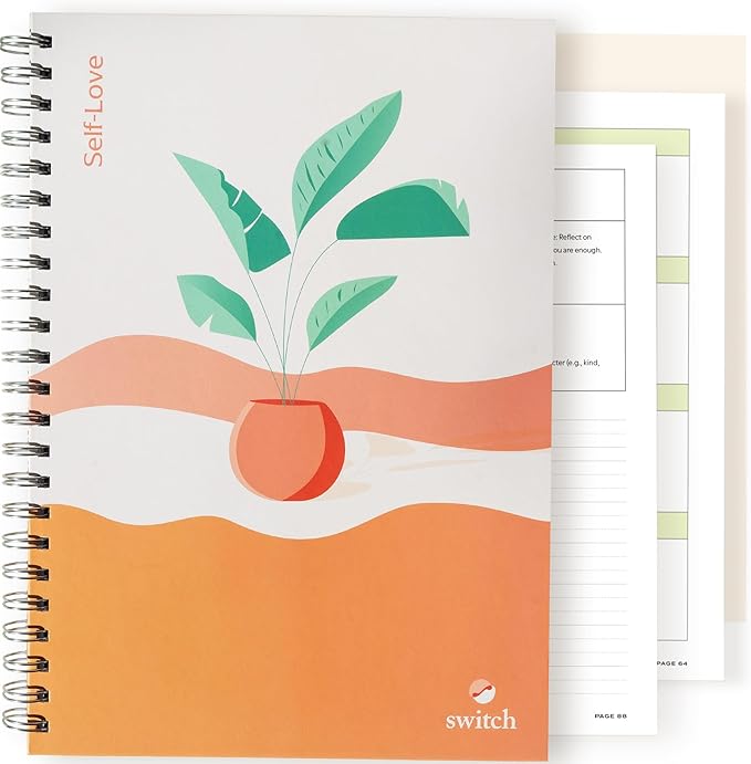 Switch Research Self-Love Journal - Self Care Journal for Women with Prompts - Mindfulness & Gratitude Journal, Therapist Recommended for Self Reflection & Personal Growth - Guided Writing Notebook A4