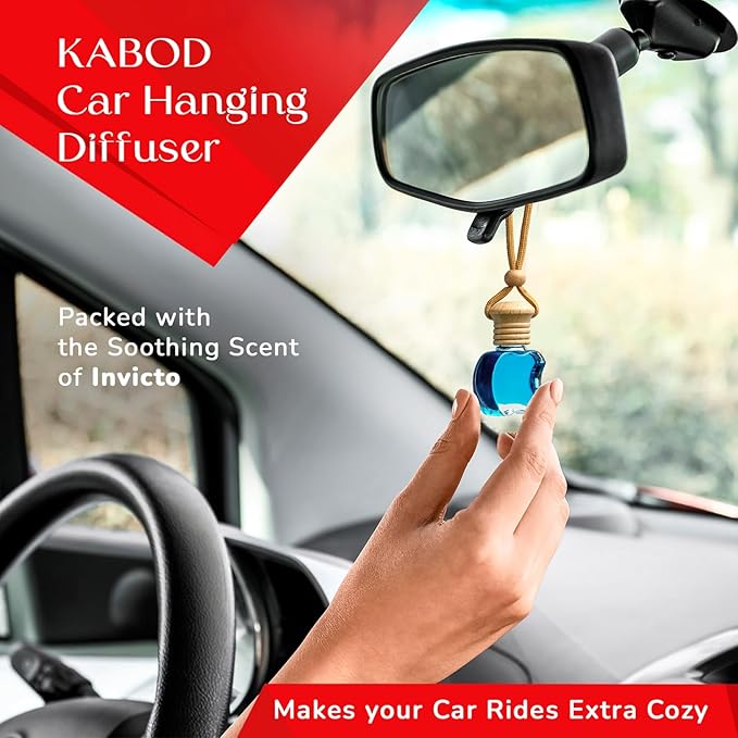 Kabod Invicto Car Air Freshener for Men | Hanging Essential Oil Diffuser | Strong Invictus-Inspired Scent | 10 ml | Lasts Up to 45 Days | Odor Eliminator