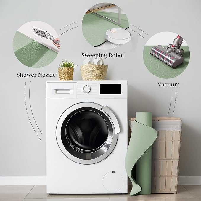 Bath Mat Rugs 32x17 - Diatomaceous Earth Bath Mats Quick Dry Absorbing Bathroom Rugs Rubber Non Slip Thin Bathroom Mat Fit Under Door, Bath Mat for Bathroom Floor, Tub and Shower, Sink, Sage Green