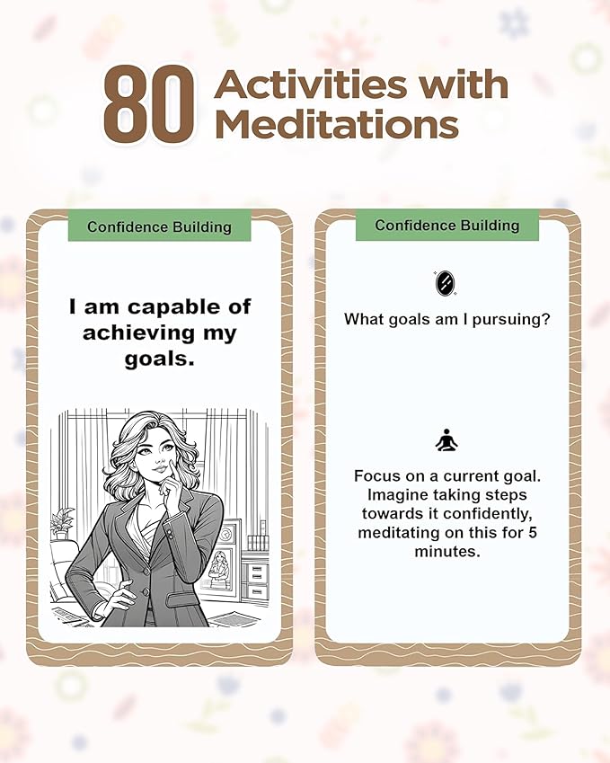 Daily Meditation Affirmation Cards for Men & Women - Positive Motivational Mental Health Therapy - Mindfulness Anti Anxiety & Stress Relief Gift, Inspirational Self Care Gifts 80 Card Deck with Quotes