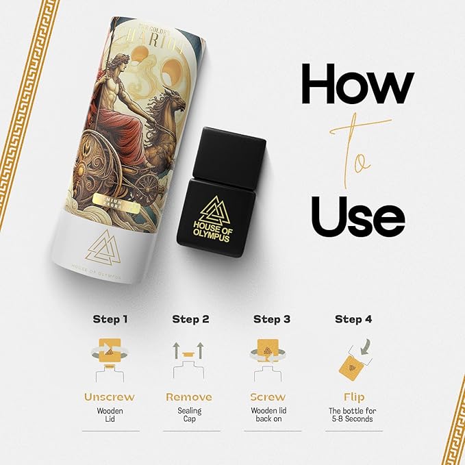 The Golden Chariot Car Air Freshener and Diffuser - 100% Natural Essential Oils - Luxury Car Scent by House of Olympus - Made in USA