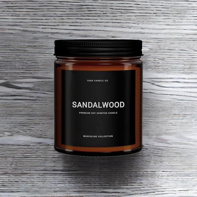 1OAK Scented Candles for Men - Sandalwood Candles - Mens Candle for Home - Masculine Candle - Long Burning Premium - Soy Wax