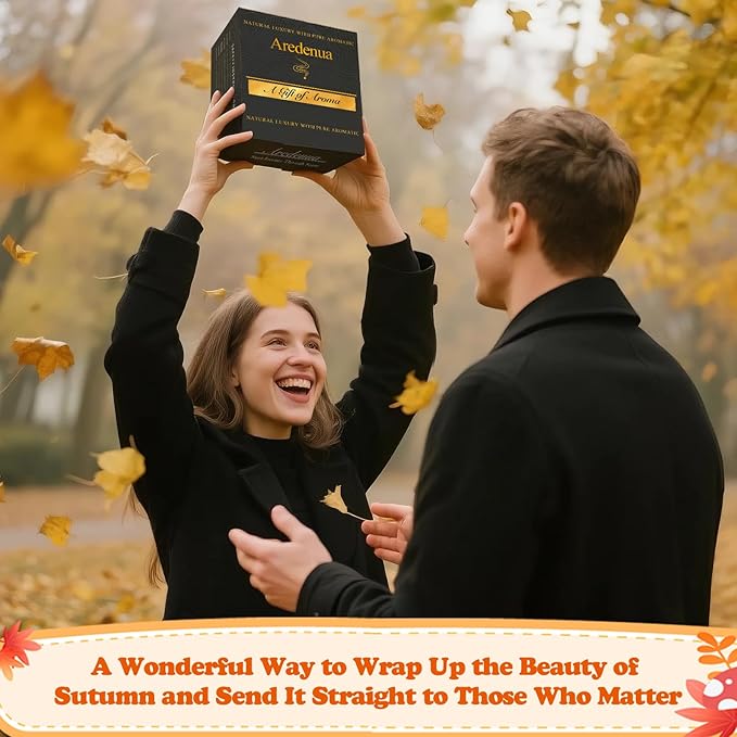 Fall Candles Set | 4 Pack Autumn Scented Candles, Soy Candles for Home Scented, Cozy Seasonal Candle Gifts for Women Men - Fall Scents of Cinnamon Roll/Pumpkin/Autumn Leaves/Apple Pie