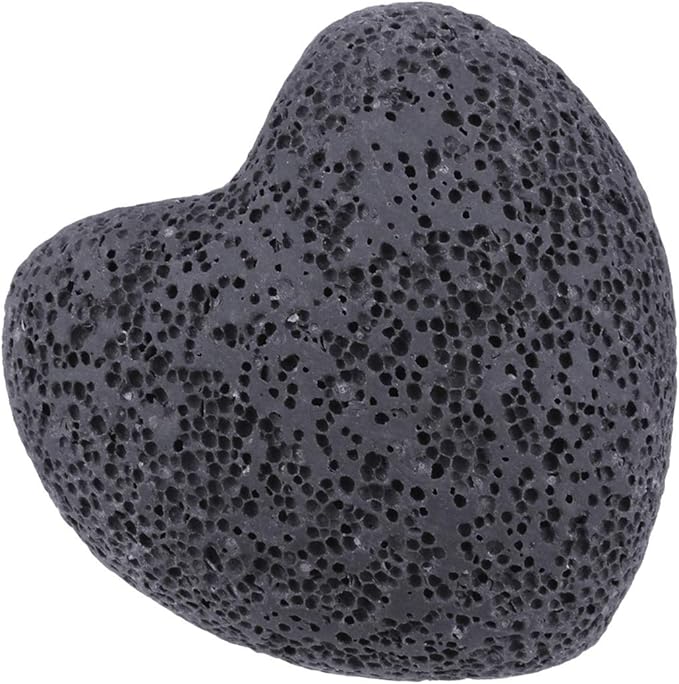 Rockcloud Black Lava Rock Stone Heart Shape Pocket Stones Dyed Lava Rocks Aromatherapy Essential Oil Diffuser Set, 0.9 Inch, 10 Pcs