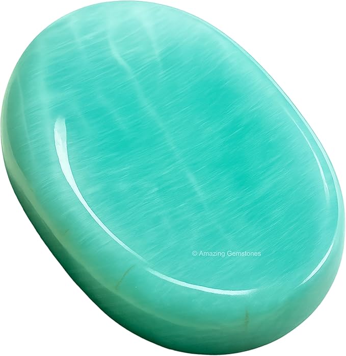 Amazing Gemstone Amazonite Worry Stone Crystals and Healing Stones for Stress Relief Gifts - Piedra Crystal Fidget for Meditation, Relaxation - Unique Stocking Stuffers and Birthday Gifts