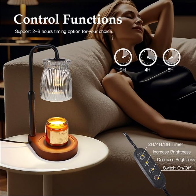 Shering Candle Warmer Lamp with Timer Dimmable, Gift Box, Gifts for Her, Birthday Gifts for Women, House Warming Gift New Home Decor, Wax Melt Warmer for Scented Jar Candles