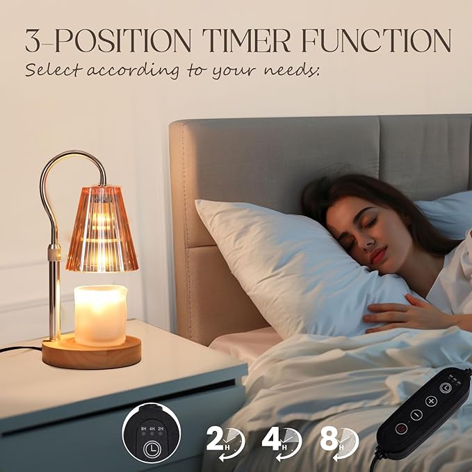 SnowBB Candle Warmer Lamp with Timer Dimmer, Adjustable Height, Birthday Gifts for Women Mom Friend Sister, House Warming Gift New Home Decor, Vintage Wax Melt Warmer, Christmas White Elephant Gifts