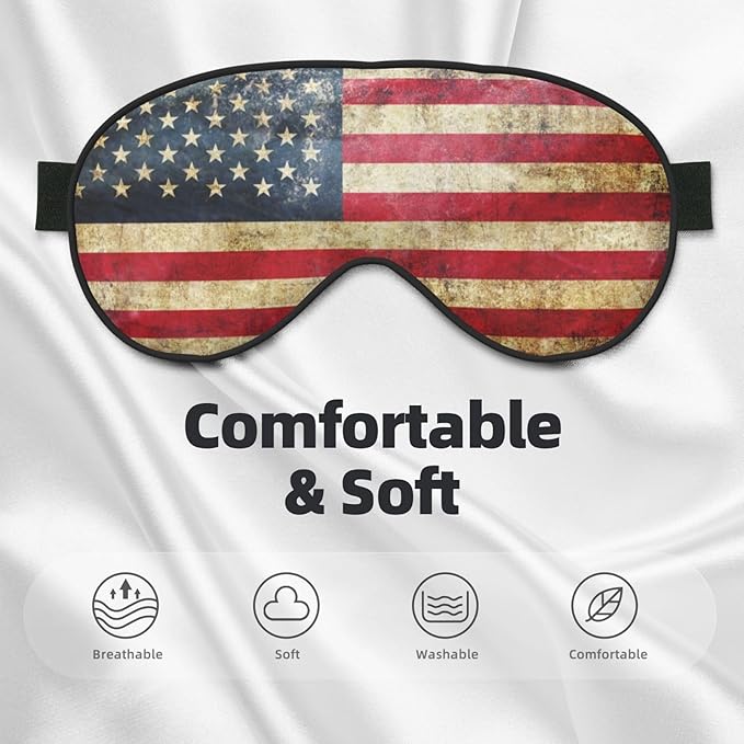 Vintage American Flag Sleeping Eye Mask Eye Mask for Sleeping Soft Comfort Eye Shade Blackout Eye Cover for Deep Rest Travel Nap Meditation