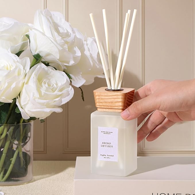 Reed Diffuser Set, 5.2 oz Citrus Scent Reed Diffuser with Sticks, Reed Diffusers for Home Bedroom Apartment Bathroom Decor, Scented Diffuser Gift for Home Fragrance.