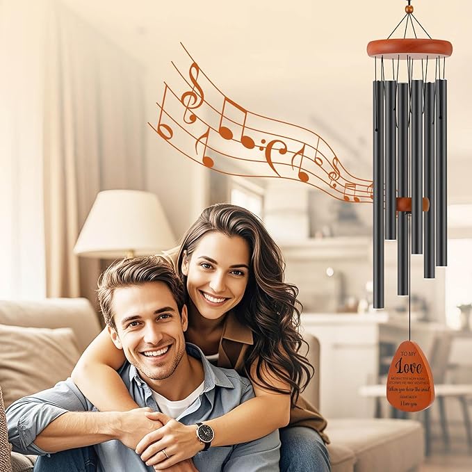 Gifts for Him Her Boyfriend Girlfriend, to My Love 32'' Wind Chimes Gift for Home Decor, Wedding Anniversary Birthday Gifts for Women Men, Romantic I Love You Gift for Couples Wife Husband Christmas