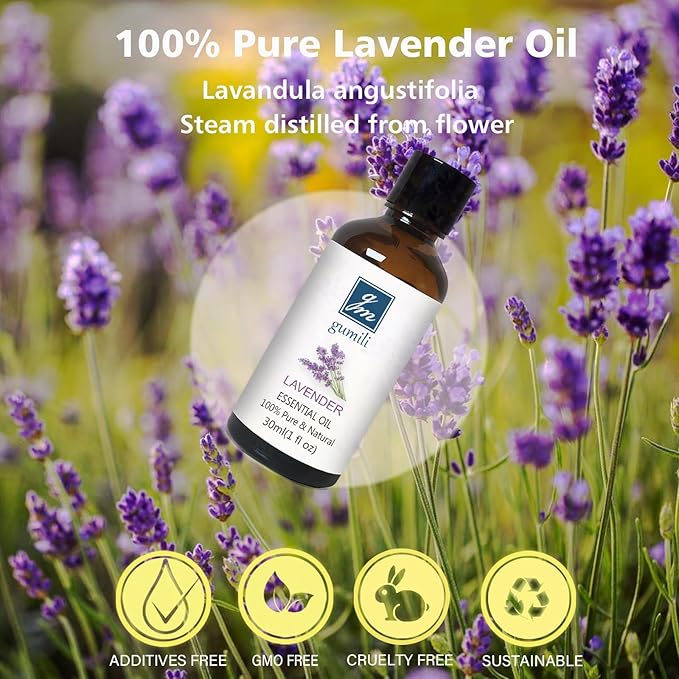 Lavender Essential Oil, Pure Lavender Oil for Skin, Hair, Diffuser, Spray, Body Wash, Lotion, Soap, Household - 1 Oz/30ml