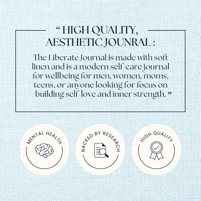 Liberate Mental Fitness Journal – Guided Gratitude Journal for Self-Care & Reflection with Prompts - Undated 6-Month Daily Journal – As Seen on Shark Tank