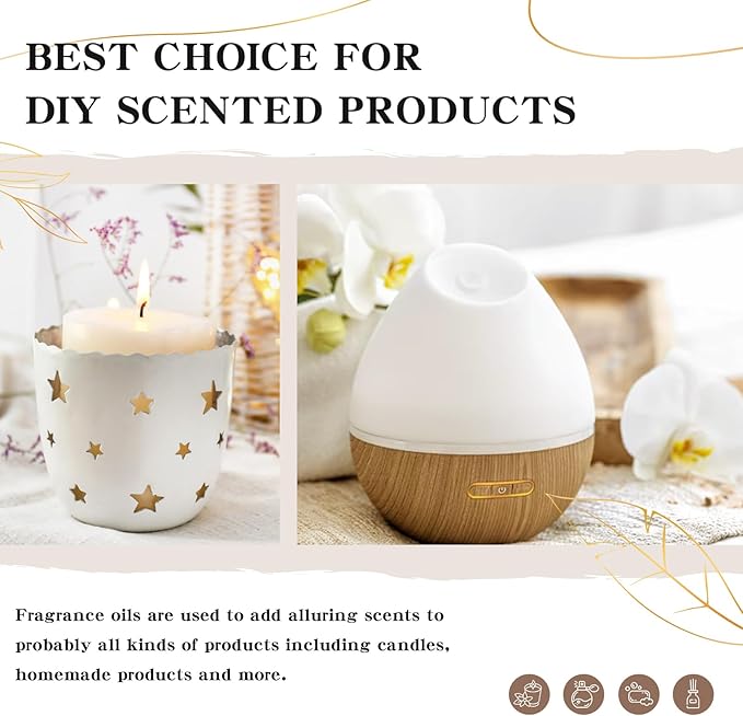 Coconut & Vanilla Fragrance Oils, Premium Essential Oils with Glass Dropper for Diffusers, Candle & Soap Making, Bath Bombs (2.02 Fl oz/60 ml)